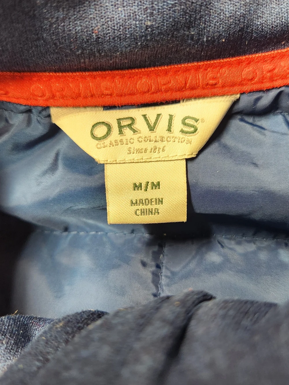 Orvis Men's M Blue Quilted Mixed Media Hybrid Jacket Trailhead Gorpcore Puffer